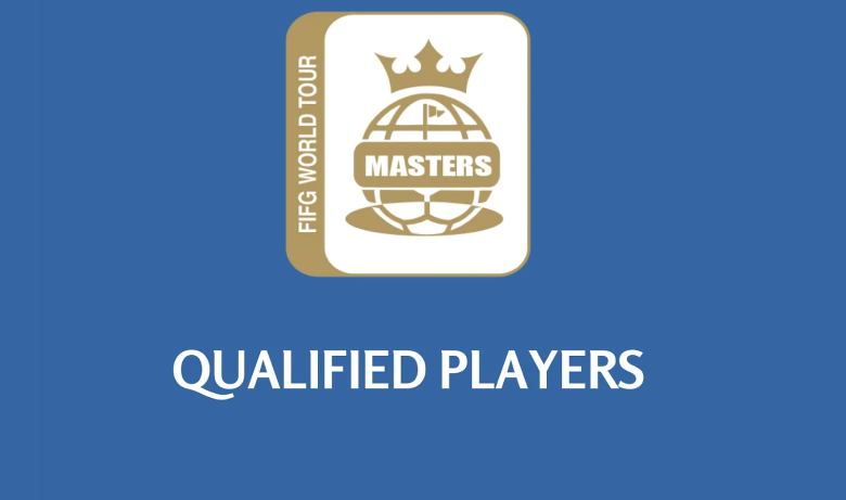 Graphic for FootGolf Masters featuring "Qualified Players" text and FIFG branding.